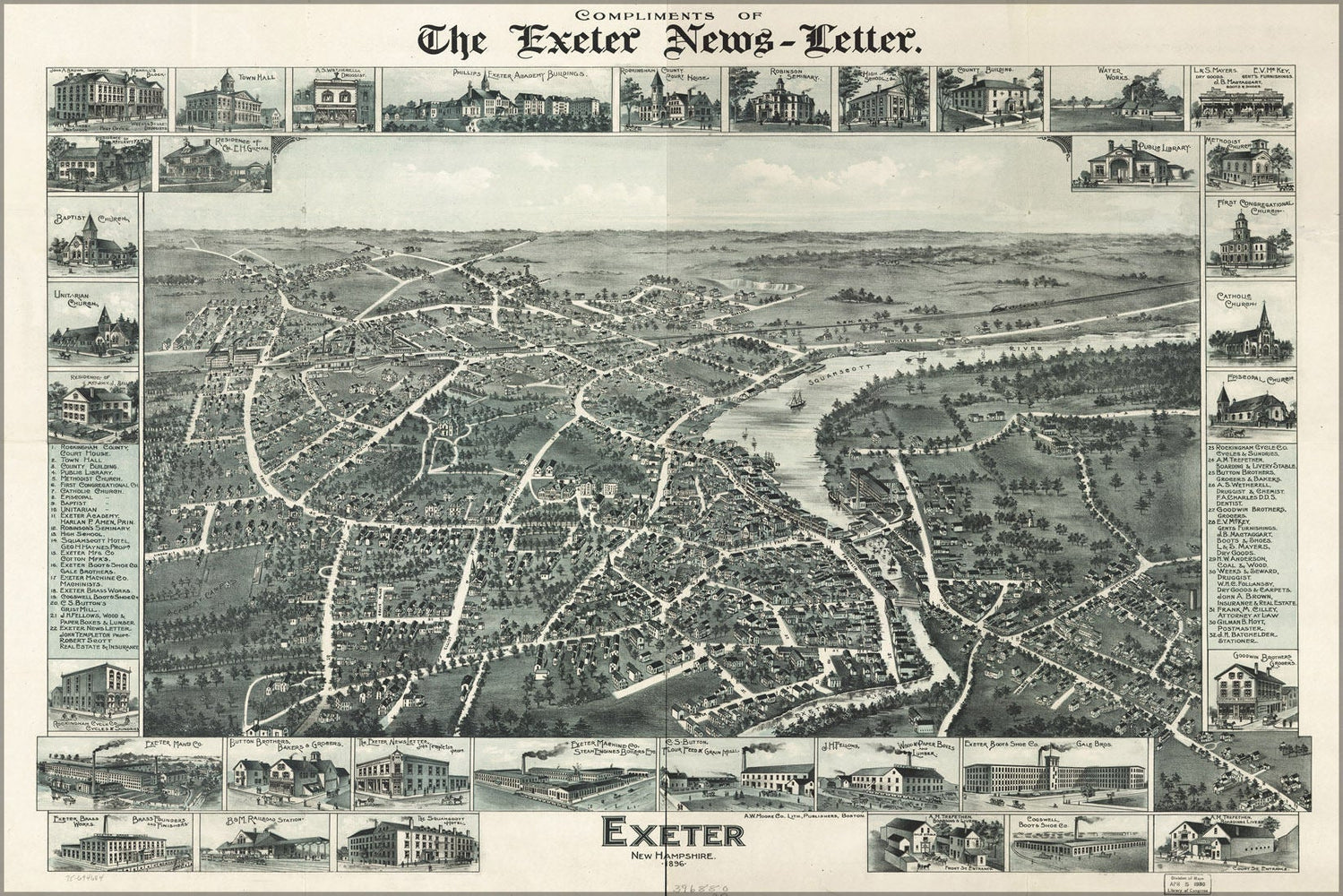 Poster, Many Sizes Available; Map Of Exeter, New Hampshire, 1896