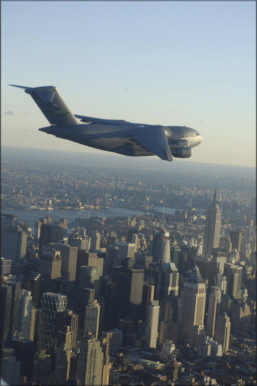 Poster, Many Sizes Available; U.S. Air Force C-17 Globemaster Iii Over New York City