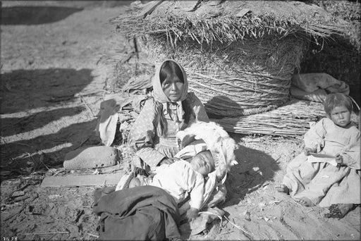 Poster, Many Sizes Available; Chemehuevi Native American Indian Holding Her Baby 1900