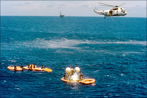 Poster, Many Sizes Available; ApolloâSoyuz Test Project Crew Awaits Pickup By Uss New Orleans