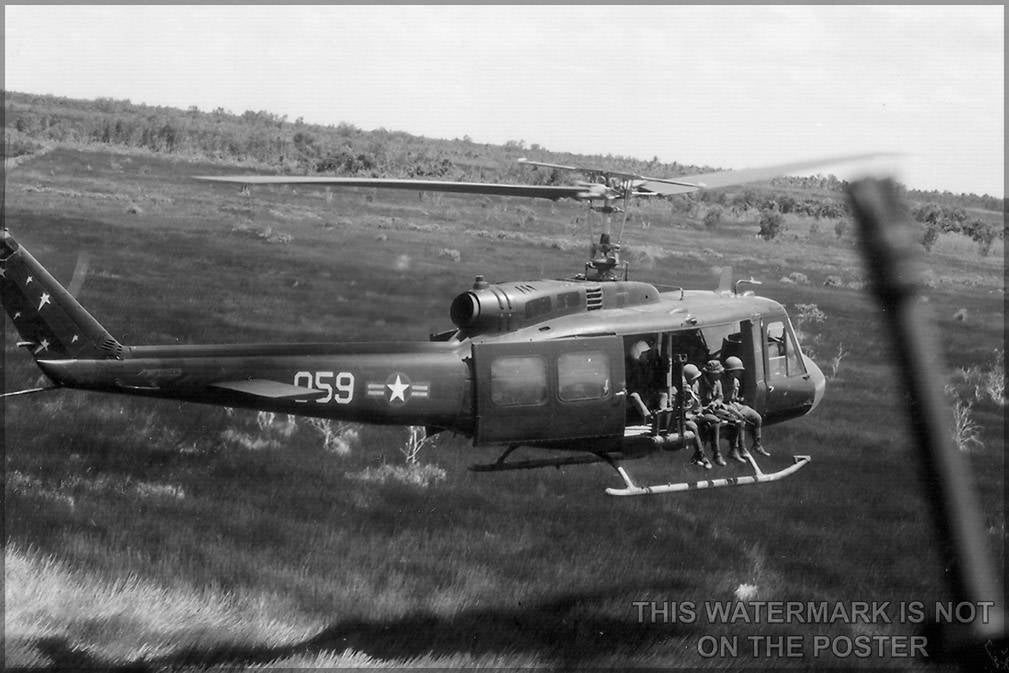 Poster, Many Sizes Available; Huey Bell Uh-1 Iroquois Over Vietnam P2