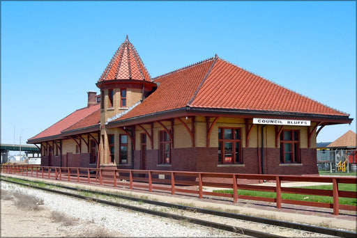 Poster, Many Sizes Available; Chicago, Rock Island & Pacific Railroad Passenger Depot  Council Bluffs Iowa