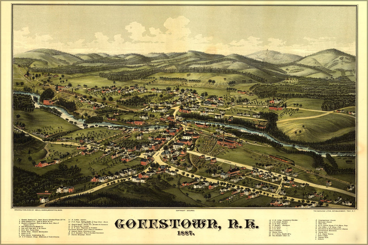 Poster, Many Sizes Available; Goffstown, N.H. 1887