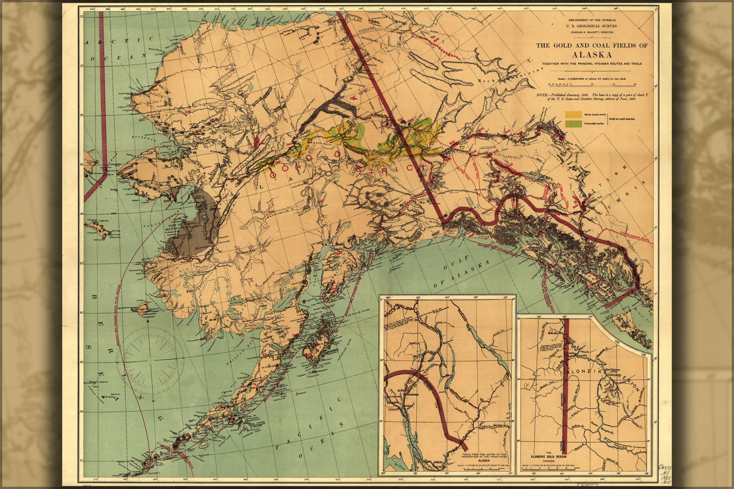 Poster, Many Sizes Available; Gold And Coal Fields Of Alaska 1898