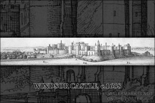 Poster, Many Sizes Available; Windsor Castle In 1658, As Seen From The South-East, By Wenceslas Hollar; (L To R) The Lower Ward, The Middle