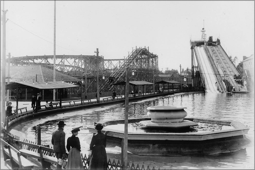 Poster, Many Sizes Available; Chutes Park (Later Horsley Park), An Amusement Park In Los Angeles, Ca.1906 (Chs-5197)