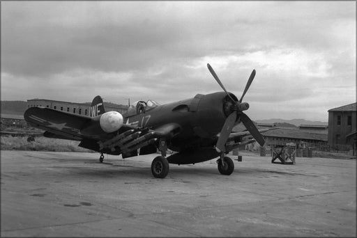 Poster, Many Sizes Available; Vought F4U-5N Corsair Night Fighter Vmf(N)-513 Korea 1950