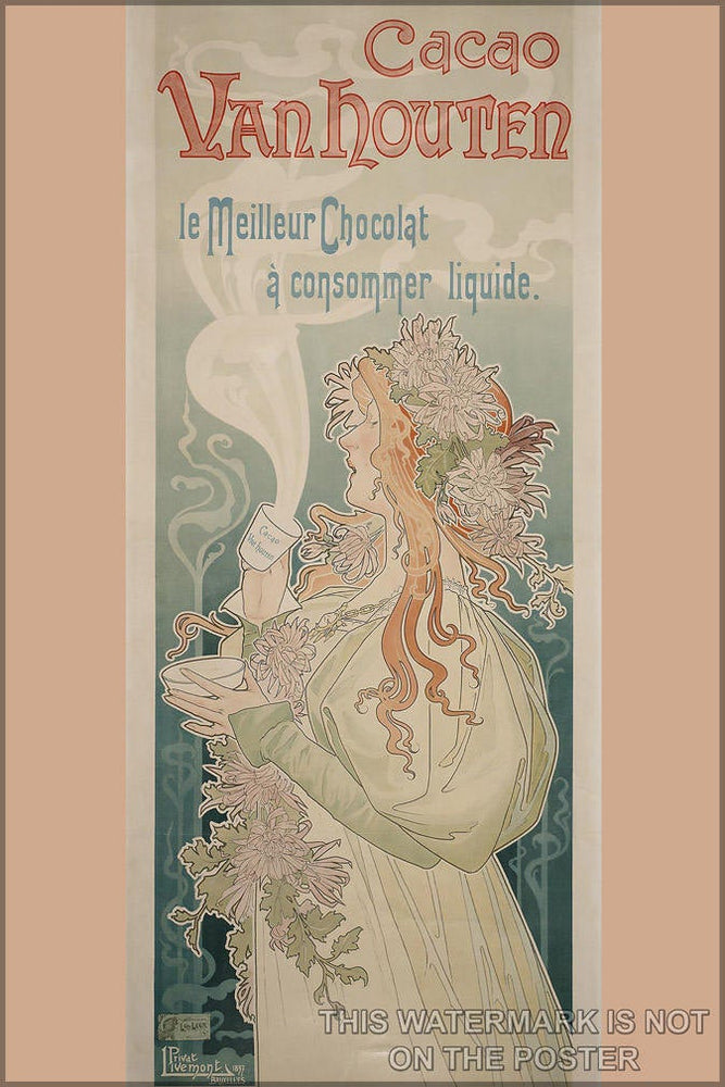 Poster, Many Sizes Available; Art Nouveau P6 Cacao Van Houten. Le Meilleur Chocolat Ã Consommer Liquide. C1897 Henri Privat-Livemont