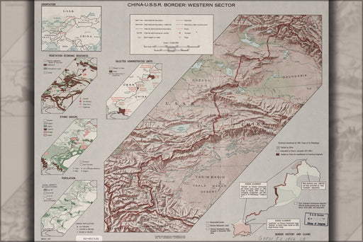 Poster, Many Sizes Available; Cia Map China Soviet Union Russia Border 1964