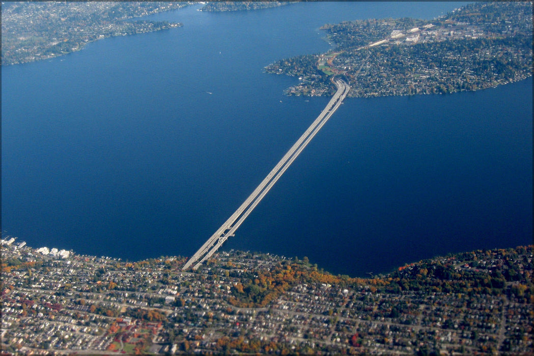 Poster, Many Sizes Available; I 90 Bridge Across Lake Washington In Seattle