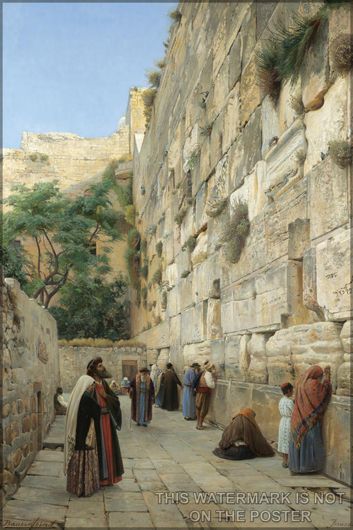 Poster, Many Sizes Available; Wailing Wall, Jerusalem, By Gustav Bauernfeind (19Th Century)