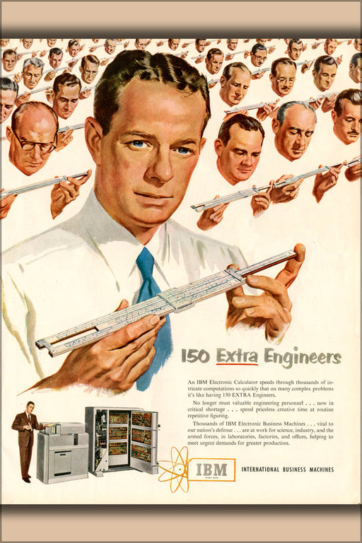 Poster, Many Sizes Available; Ibm 150 Extra Engineers 1951