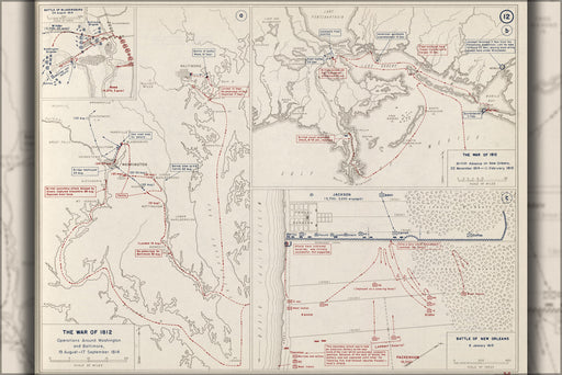 Poster, Many Sizes Available; War Of 1812 Map Of Washington D.C. Baltimore New Orleans 1814