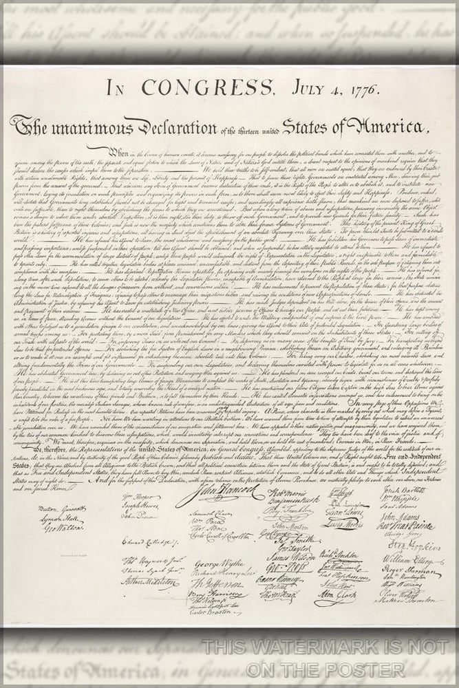 Poster, Many Sizes Available; Us Declaration Of Independece