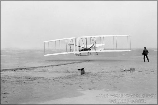 Poster, Many Sizes Available; Wright Brothers First Successful Flight Of The Wright Flyer, By The Wright Brothers. Kitty Hawk, North Carolin