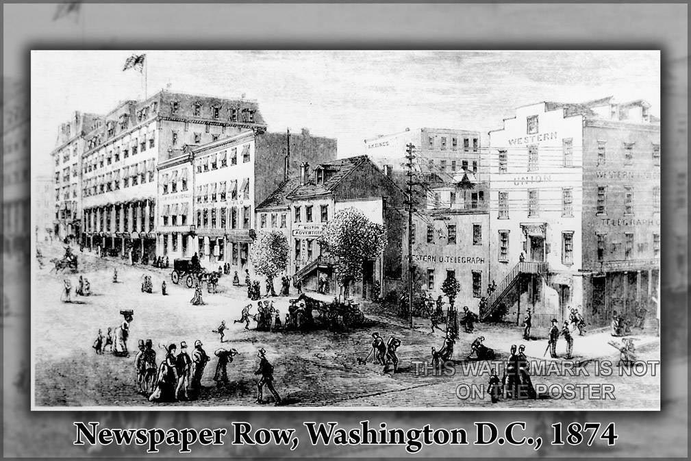 Poster, Many Sizes Available; Washington D.C. Newspaper Row On Pennsylvania Avenue In 1874