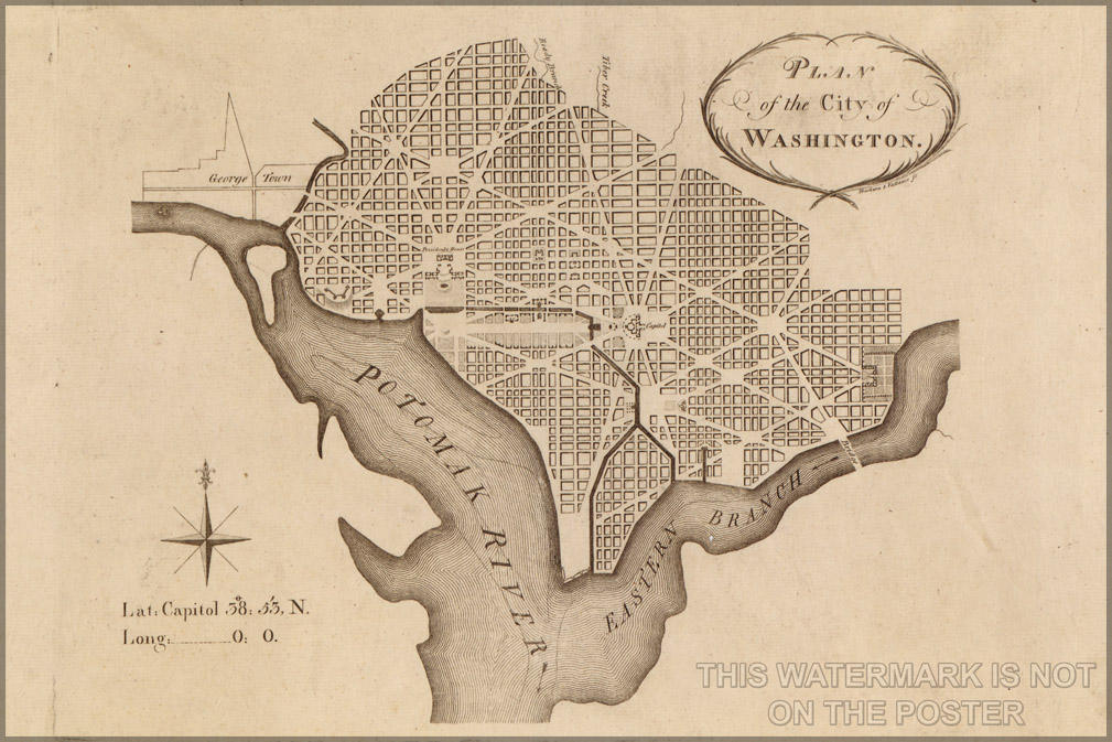Poster, Many Sizes Available; Washington D.C. Plan Plan  Pierre Charles L'Enfant