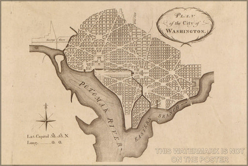 Poster, Many Sizes Available; Washington D.C. Plan Plan  Pierre Charles L&#39;Enfant