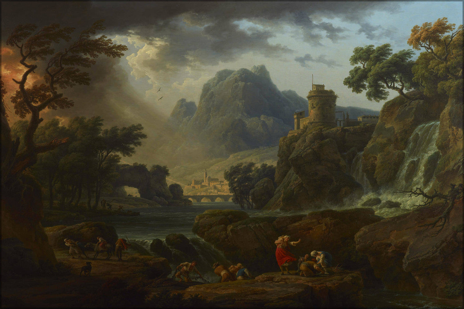 Poster, Many Sizes Available; A Mountain Landscape With An Approaching Storm By Claude Joseph Vernet