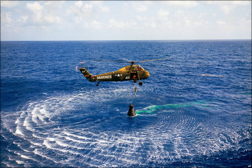 Poster, Many Sizes Available; Astronaut Alan B. Shepard Retrieved By Marine Helicopter 1961