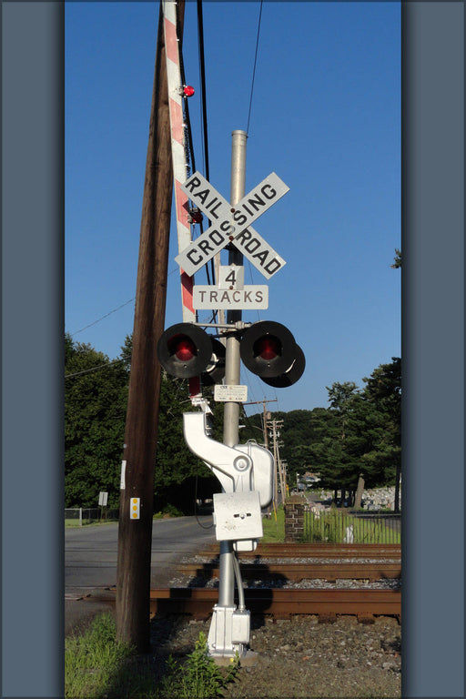 Poster, Many Sizes Available; Grade Crossing Railroad Train Signal Sign