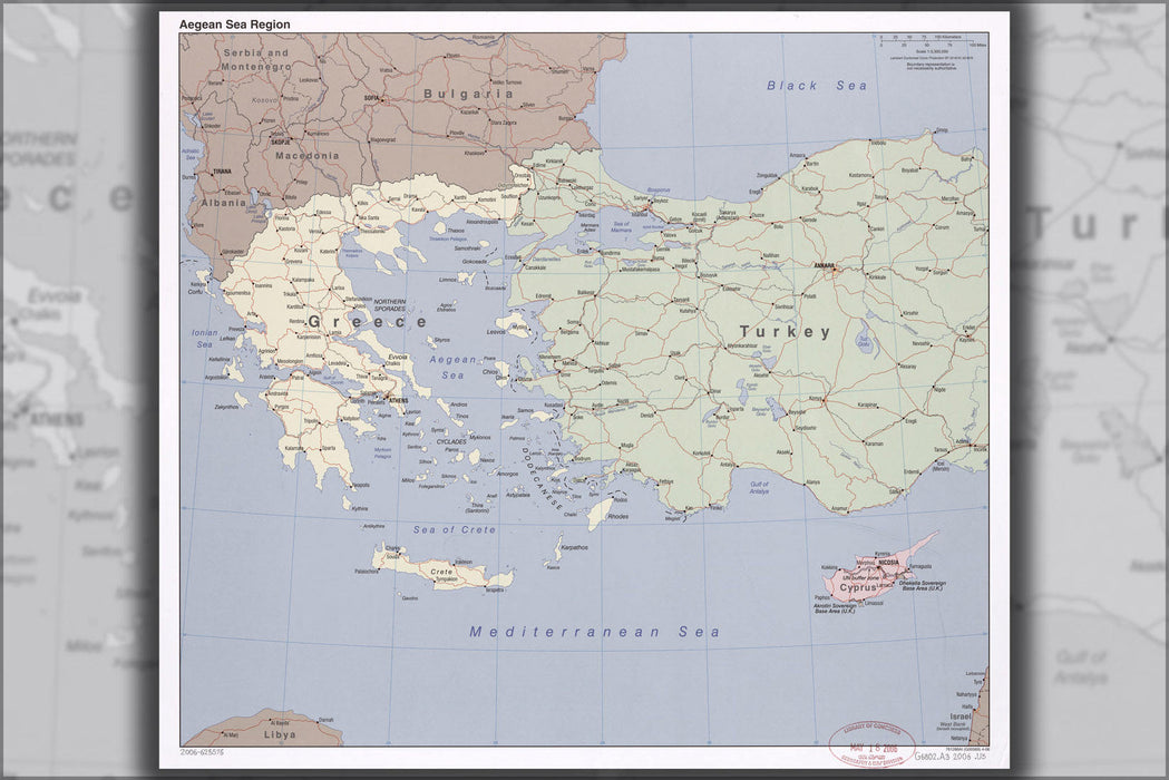 Poster, Many Sizes Available; Cia Map Of Aegean Sea Region Greece & Turkey 2006