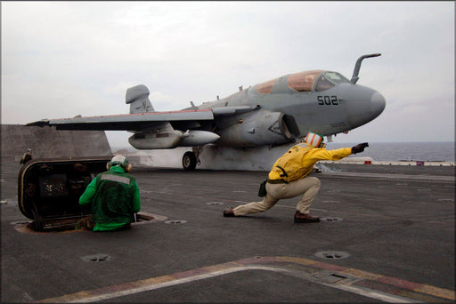 Poster, Many Sizes Available; Ea-6B Prowler (Vaq-136) Uss Kitty Hawk (Cv 63)