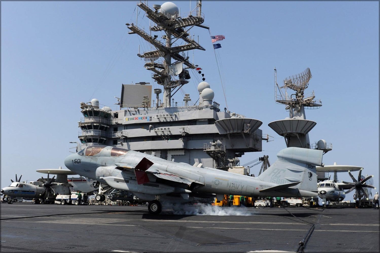 Poster, Many Sizes Available; Ea-6B Prowler Lands On Uss Harry S. Truman (Cvn 75)