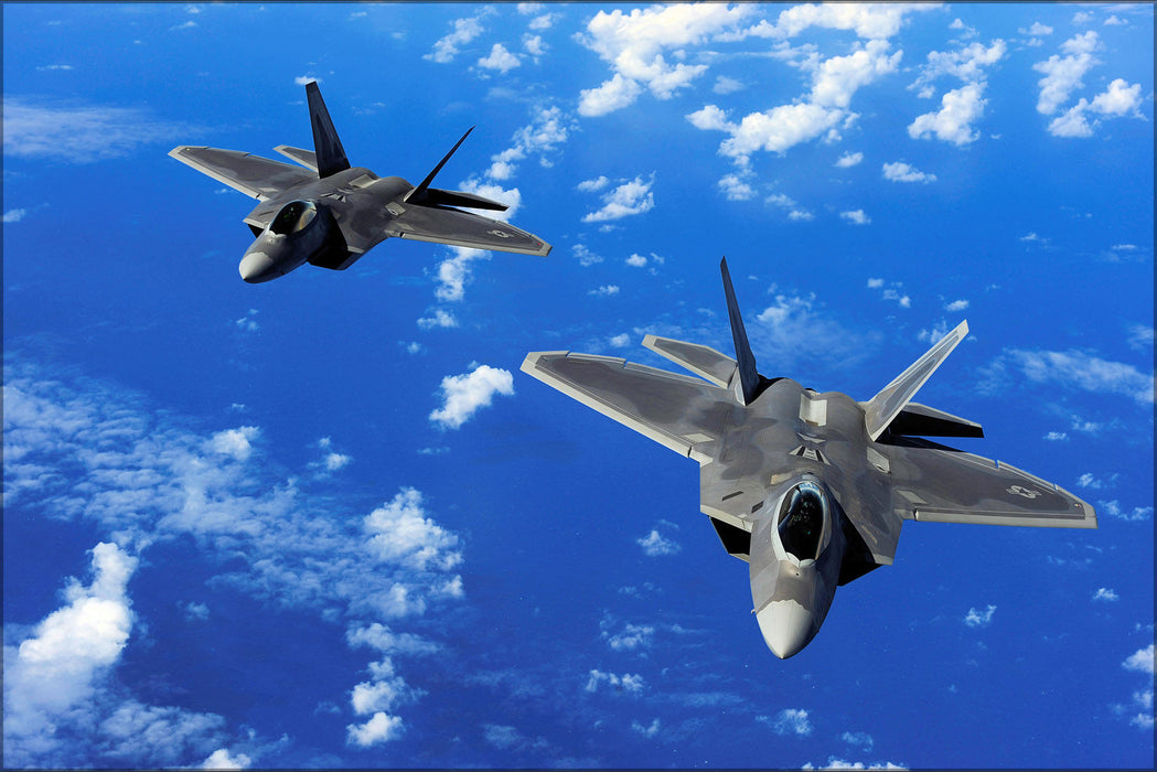 Poster, Many Sizes Available; Usaf F-22 Raptors 90Th Fighter Sqd, Elmendorf Air Force Base