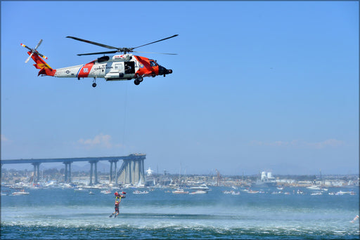 Poster, Many Sizes Available; Uscg Sikorsky Mh-60T Jayhawk Mh-60 Helicopter Glorietta Bay