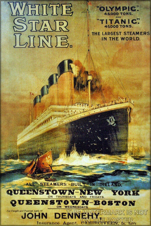 Poster, Many Sizes Available; White Star Line Showing The Titanic