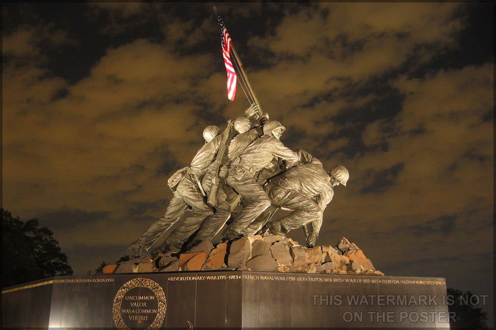 Poster, Many Sizes Available; Usmc War Memorial,