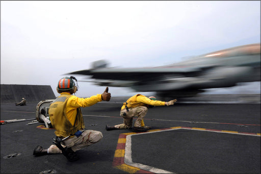 Poster, Many Sizes Available; Uss Ronald Reagan (Cvn 76) Launches Ea-6B Prowler