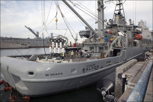 Poster, Many Sizes Available; Usns Salvor, Salvage Ship, At Naval Base San Diego