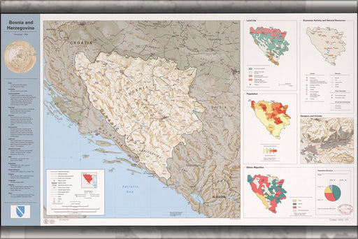 Poster, Many Sizes Available; Cia Map Of Bosnia And Herzegovina 1993