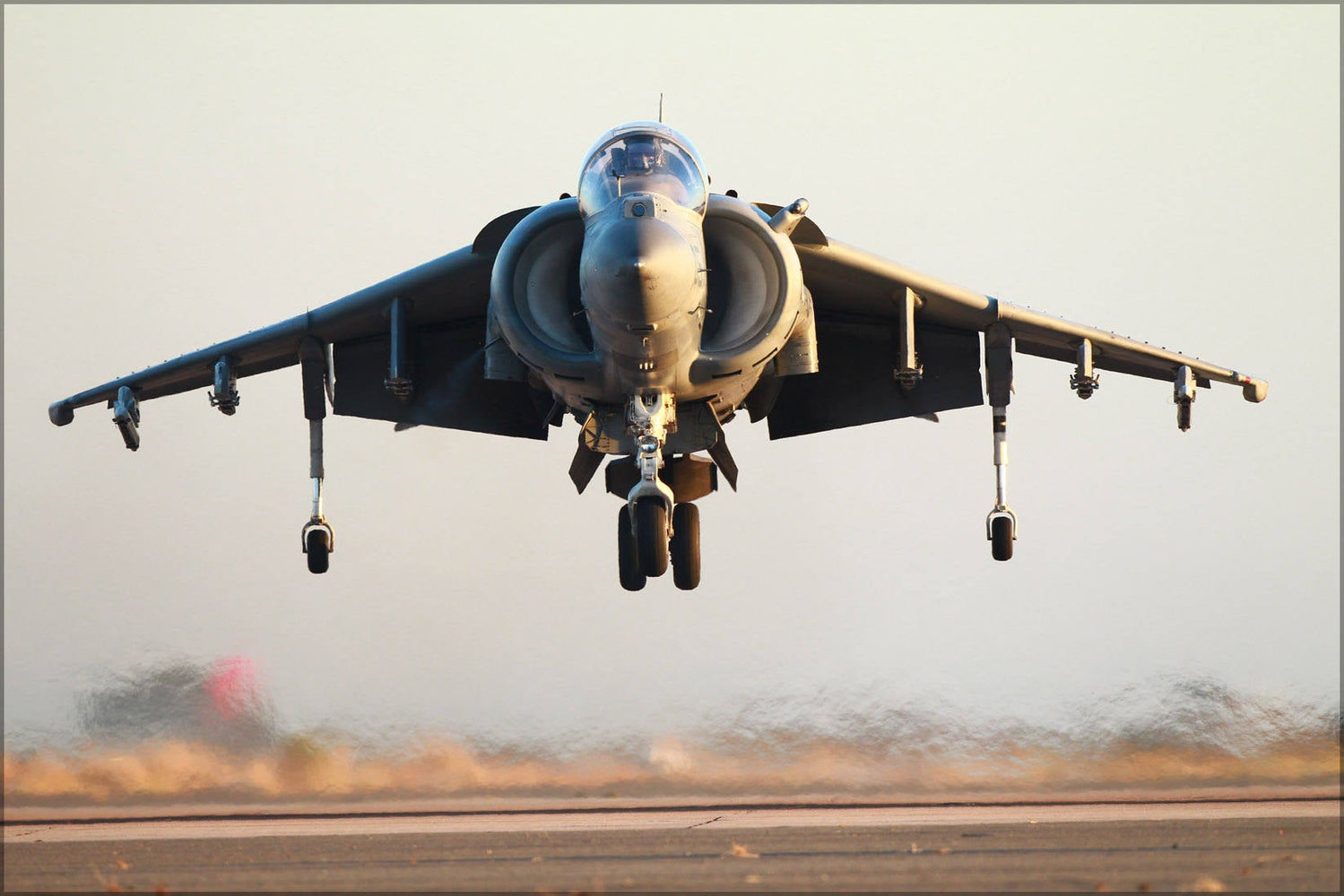 Poster, Many Sizes Available; Av-8B Harrier Jump Jet Hovers Over The Flight Line P3