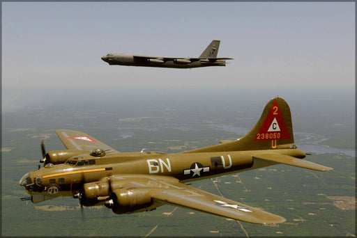 Poster, Many Sizes Available; B-17 Flying Fortress And B-52 Stratofortress