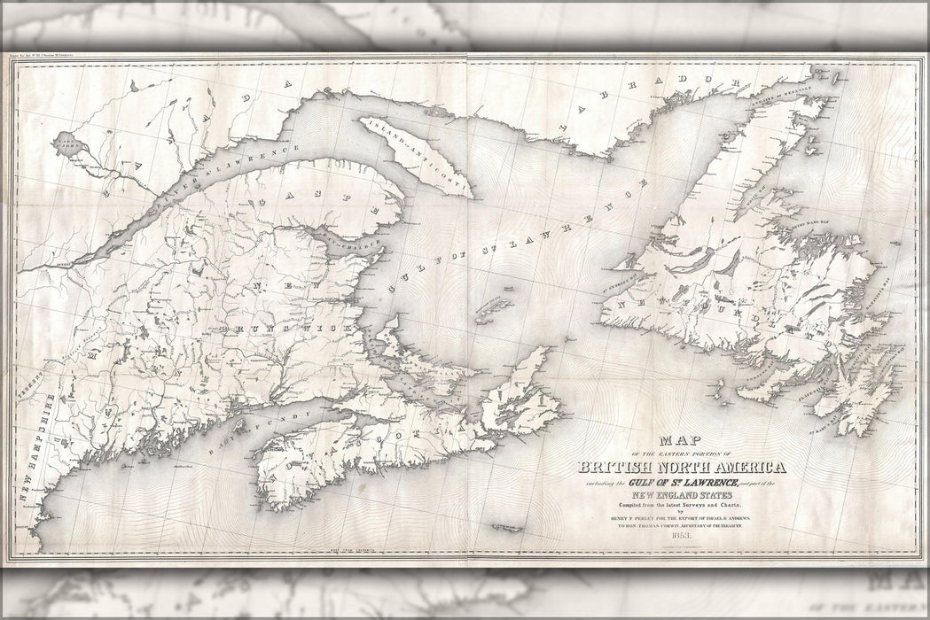 Poster, Many Sizes Available; 1853 Andrews Map Of The Maritime Provinces, New Brunswick, Nova Scotia, Newfoundland