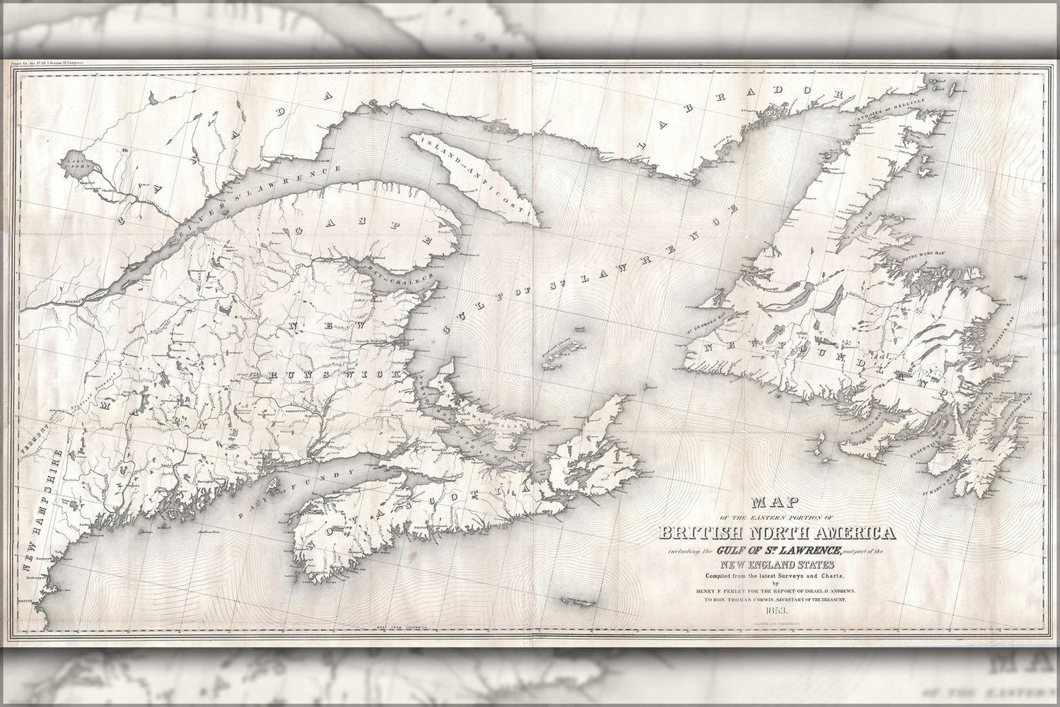 Poster, Many Sizes Available; 1853 Andrews Map Of The Maritime Provinces, New Brunswick, Nova Scotia, Newfoundland