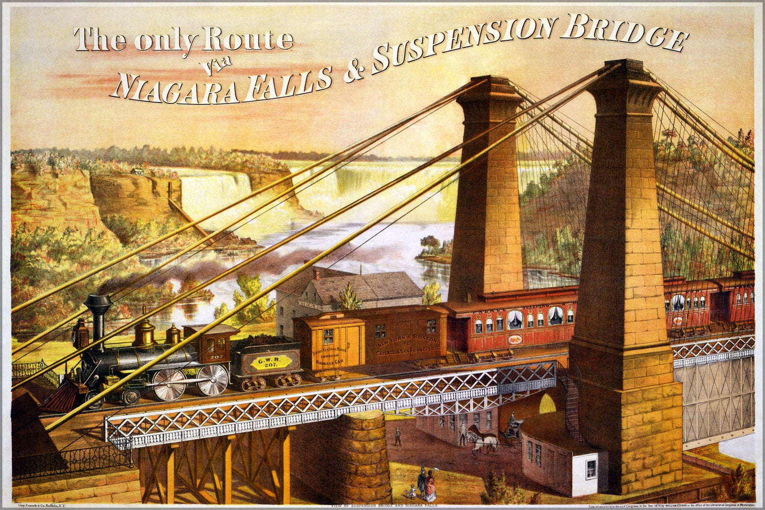 Poster, Many Sizes Available; Great Western Railway&#39;S Railroad Niagara Falls Suspension Bridge C1876