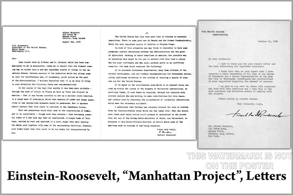 Poster, Many Sizes Available; Einstein-Roosevelt-Letter ...