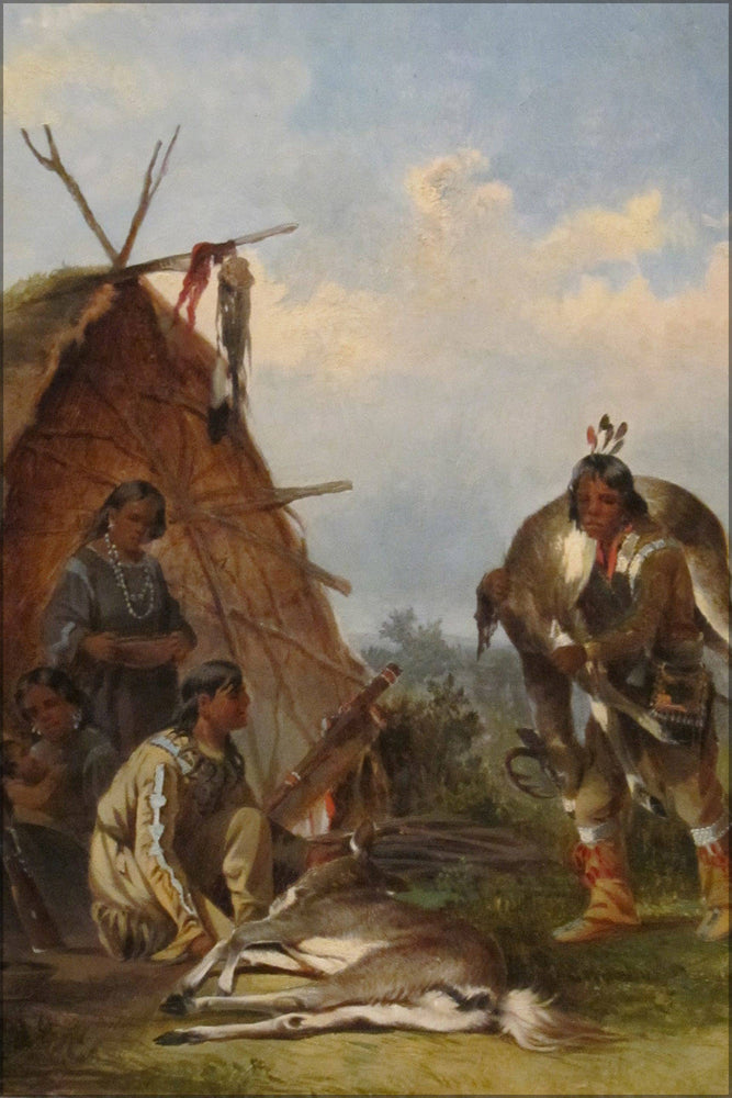 Poster, Many Sizes Available; 'Indians With Deer' By John Mix Stanley, Cincinnati Art Museum