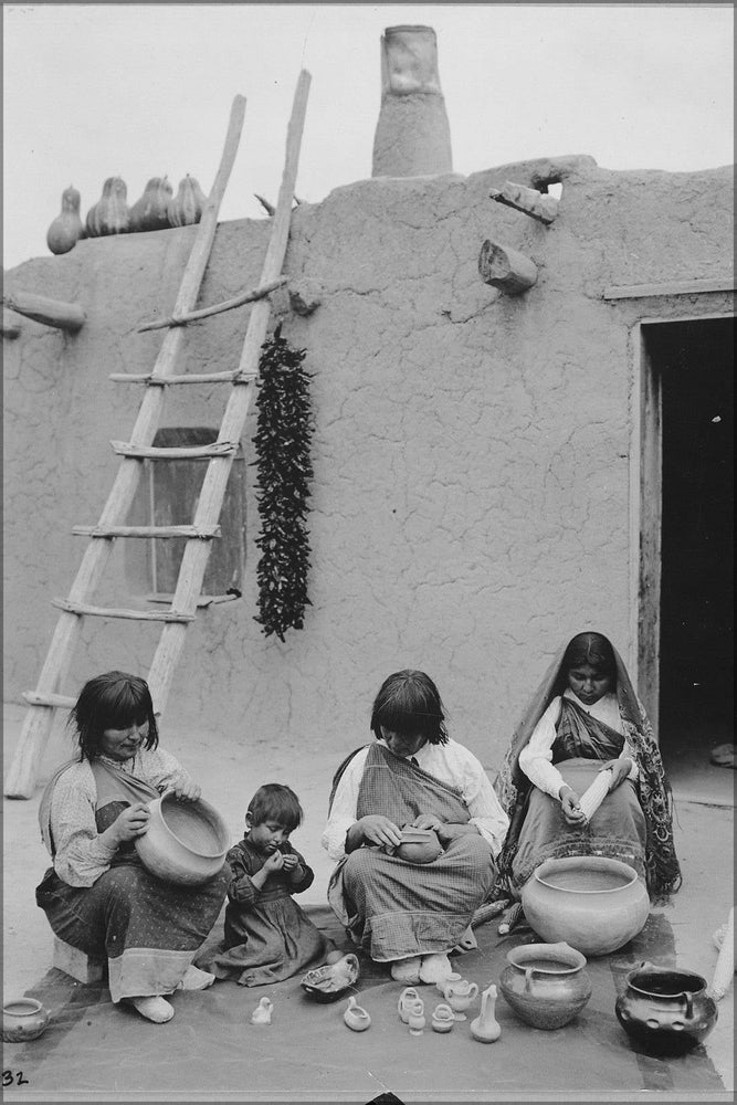 Poster, Many Sizes Available; Indians Of Santa Clara Pueblo, New Mexico, Making Pottery C1916