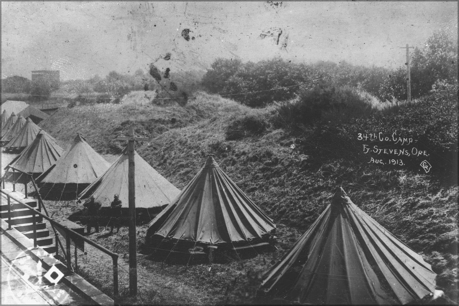 Poster, Many Sizes Available; 34Th Company Encampment Near Battery Freeman On Ramparts Of Old Fort Stevens. Nara 299692