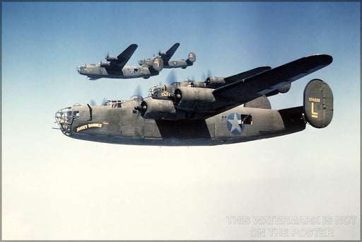 Poster, Many Sizes Available; B-24 Liberator 93Rd Bomb Group Formation Flight