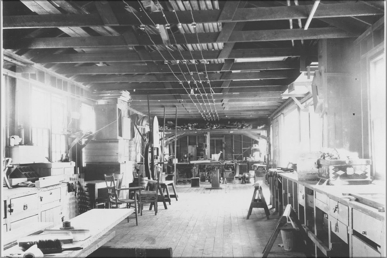Poster, Many Sizes Available; (Wood Working Shop At The Submarine Base, Los Angeles.) -  - 295465