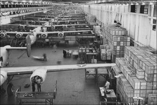 Poster, Many Sizes Available; B-24 Liberator Assembly Line Willow Run Michigan