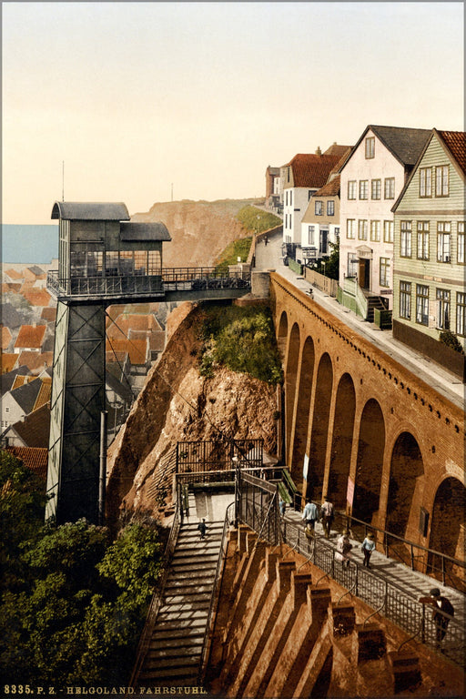 Poster, Many Sizes Available; Elevator And Grand Staircase, Helgoland, Germany Bight, 1890