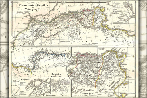 Poster, Many Sizes Available; 1855 Spruneri Map Of North Africa In Antiquity ( Carthage, Numidia, Alexandria )