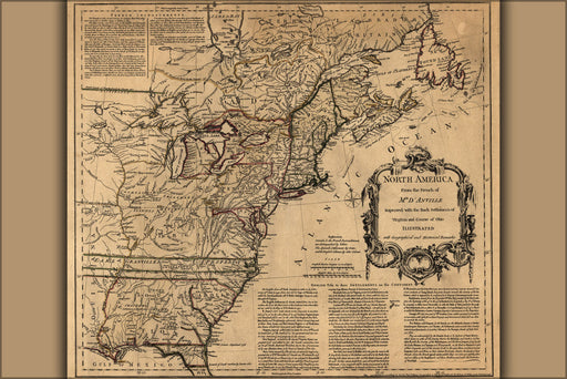 Poster, Many Sizes Available; 1755 Map Of North America Pre United States British Colonies